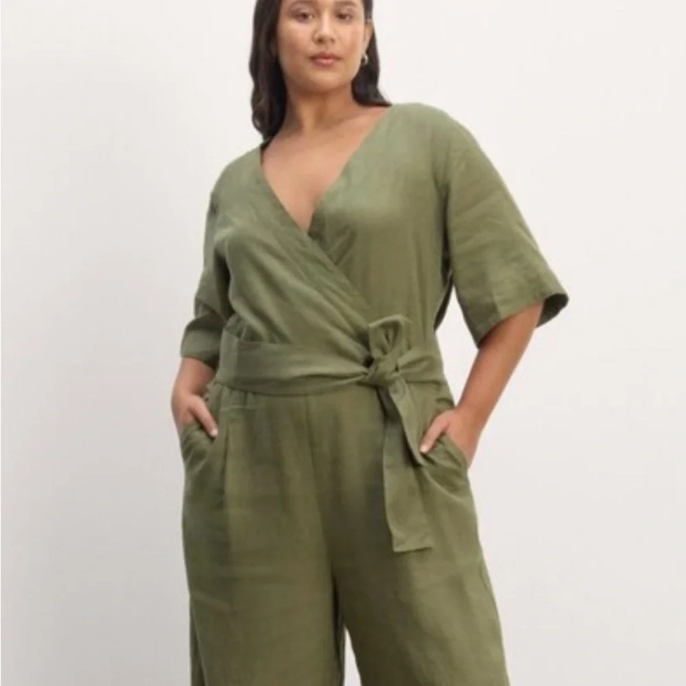 EVERLANE The Wrap Jumpsuit in Linen